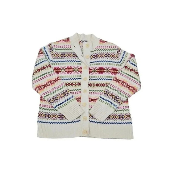 Vintage 2004 Tiara International Cottage Colorful Y2K Cardigan Sweater Size M/L - Picture 1 of 8